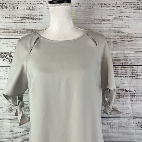 Banana Republic Dress size Small Light Gray Crepe Knee Wedding Church Dinner - Picture 3 of 11